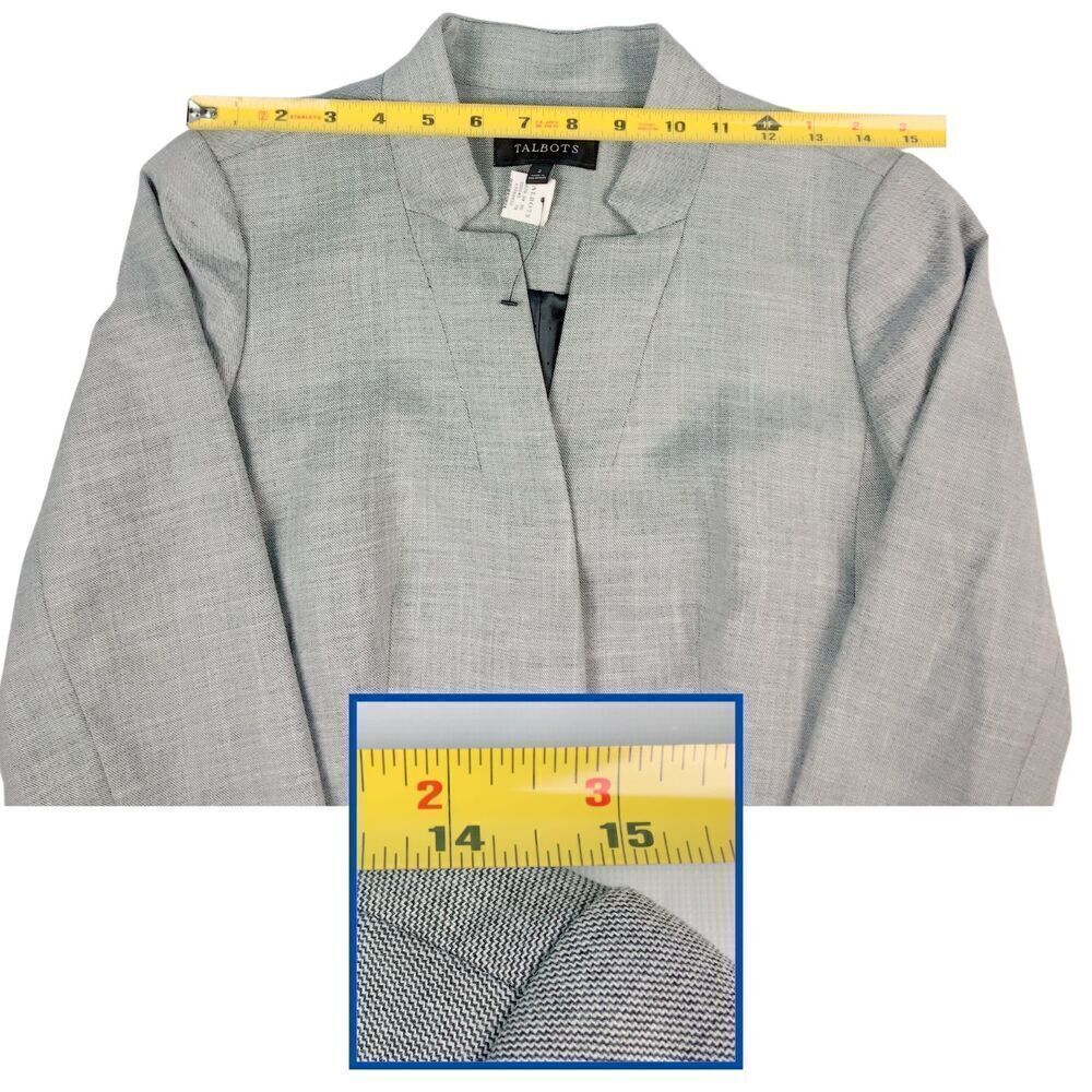 Talbots Women's Light Gray Single Button Stand Co… - image 8